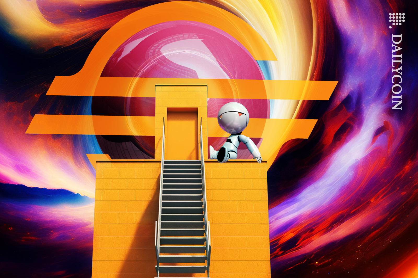 Little robot waiting for you to open the door to Stellar XLM.